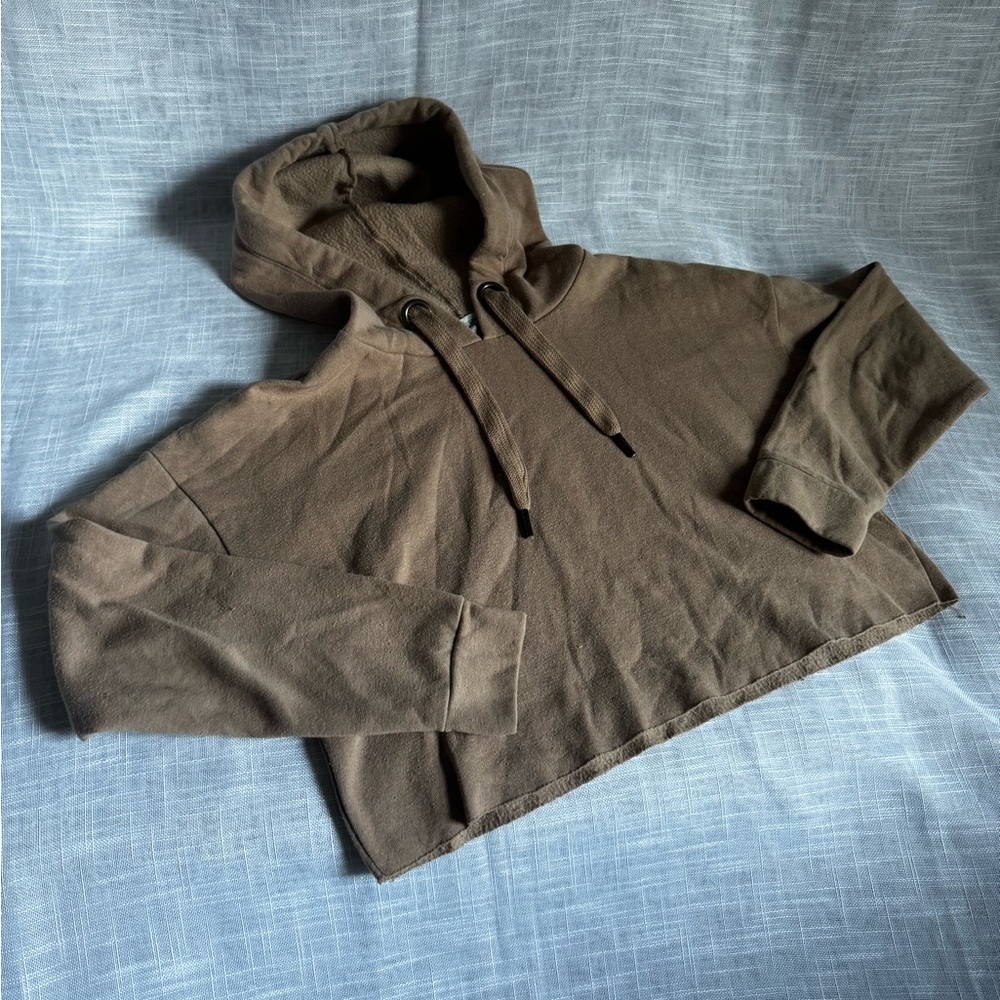 Charlotte Russe Women’s Cropped Tan Hoodie